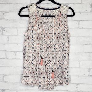 Xhiliration Geometric Tank Top Size Extra Large